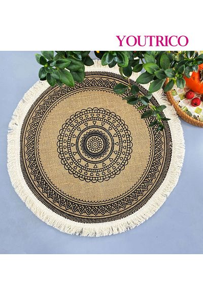 Youtrico 1pcs,38-43cm,placemats, plate coasters,tablemat,woven jute,tassels,