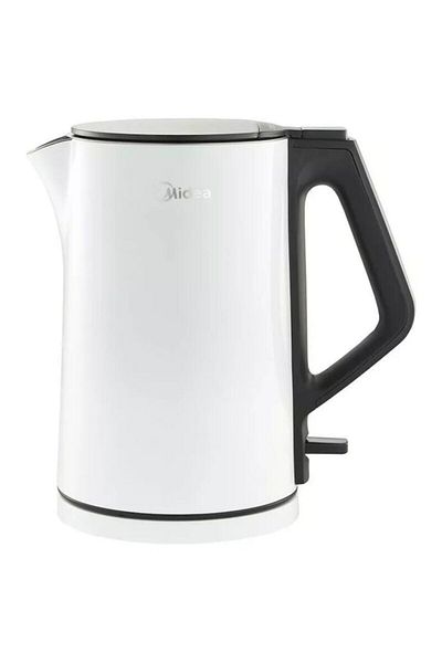 Midea Fierbător electric fără fir, interior din oțel inoxidabil, capacitate 1,5 l, putere 2200 W