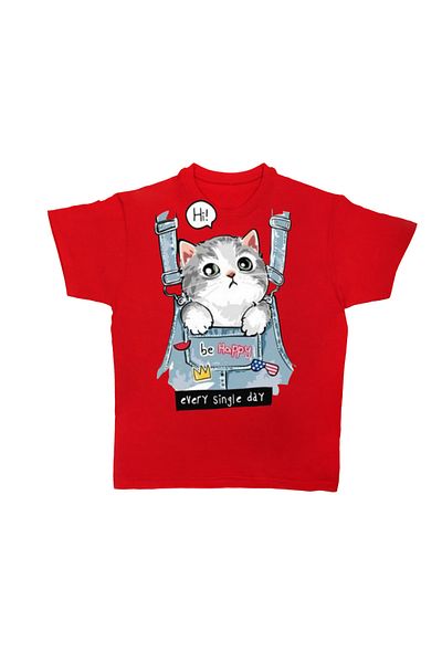 Touz Moda Μπλουζάκι Unisex Oversize με χαριτωμένο γάτο για παιδιά