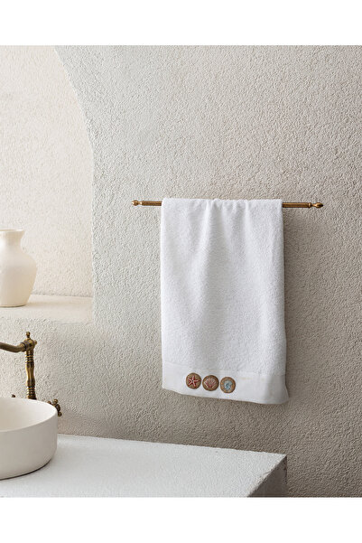 Madame Coco Терсет з вишивкою, 100% бавовна, рушник для обличчя - білий - 50x76 см