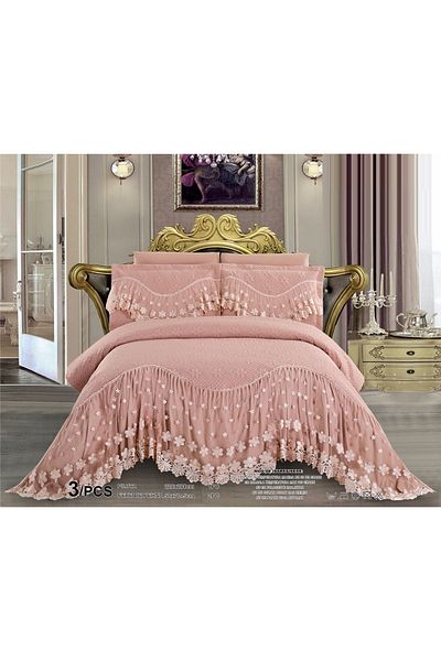 CHIRASO CHIRASO Bedspread Set, Fine Microfiber, with Embroidery, 3 Pieces, 220x280cm, 2 Pillowcases 50x70+5cm