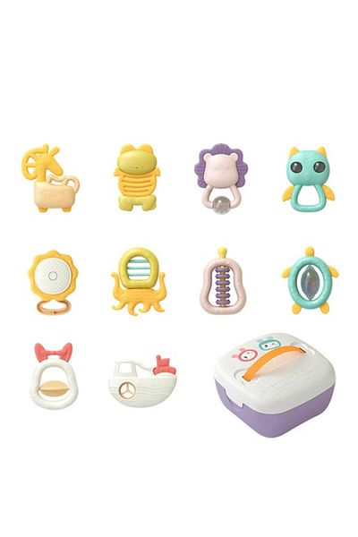 tumama Baby Rattle Toy Set, Tumama®, Multicolor, BPA-Free Silicone, 10 Pieces