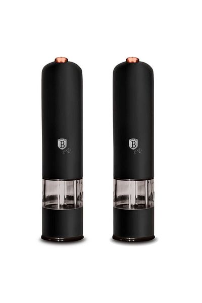 Berlinger Haus Set 2 râșnițe electrice pentru sare și piper Berlinger Haus, Black Rose BH-9286, lumină LED, oțel inoxidabil