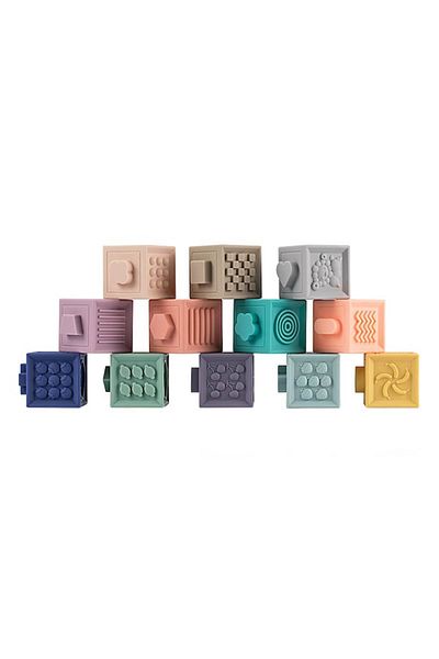 tumama Interactive and Educational Silicone Toys Set, 12 Blocks for Baby Teething, Age +3 Months, Tumama, M