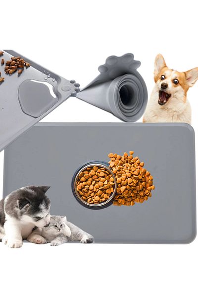 VERK Waterproof pet food pad for dog and cat bowls – non-slip, 47.5x29.5 cm