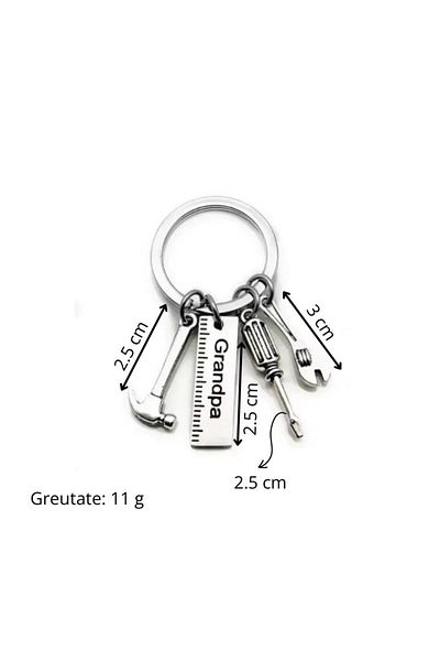 OEM Pocket workshop tool keychain, mini tools for craftsmen and DIY enthusiasts, silver