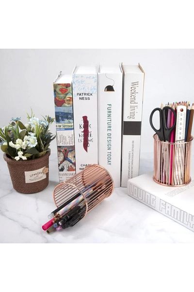 OEM Metal container for pens, rose gold