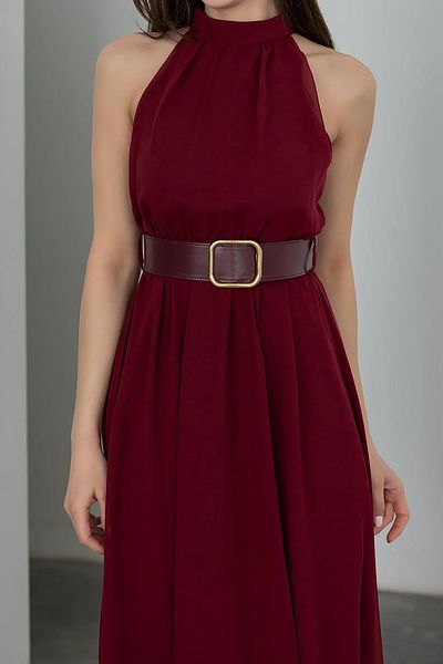 Neşeli Butik Women Halter Neckline with Belt Chiffon Dress Nbmy3734
