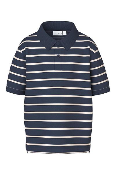 name ıt T-Shirt Polo Neck Navy Blue