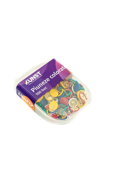 Kunst Push Pins Set, Colored, 100 Pcs