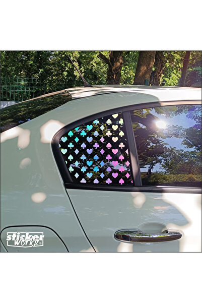 Sticker Works EGEA Kelebek نمط أوراق اللعب الزجاجية - يمين يسار