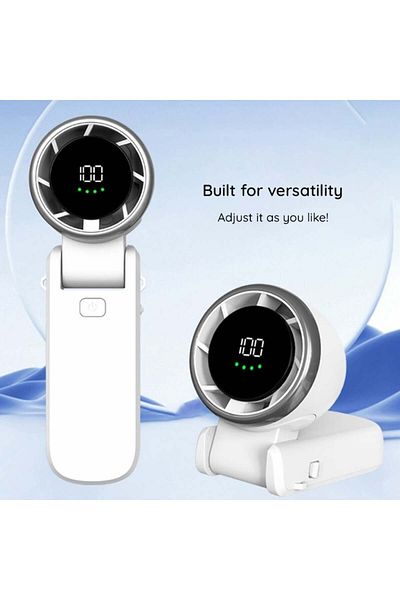 SKYDDAR INNOVATION Mini ventilator portabil A9, afișaj LED, 5 viteze, USB-C, baterie de 5000mAh, silențios și reîncărcabil, verde