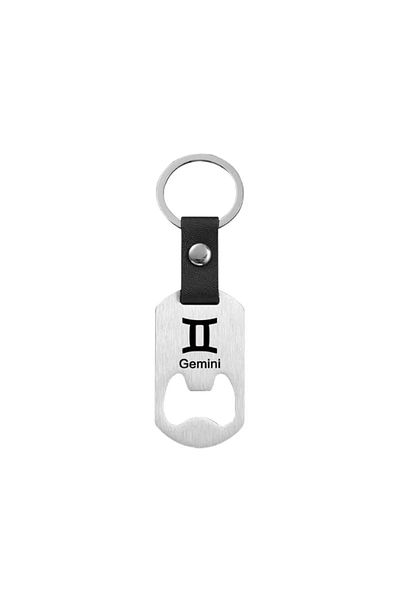 OEM "Creative Gemini" keychain, symbolic accessory with bottle opener for the Gemini zodiac sign
