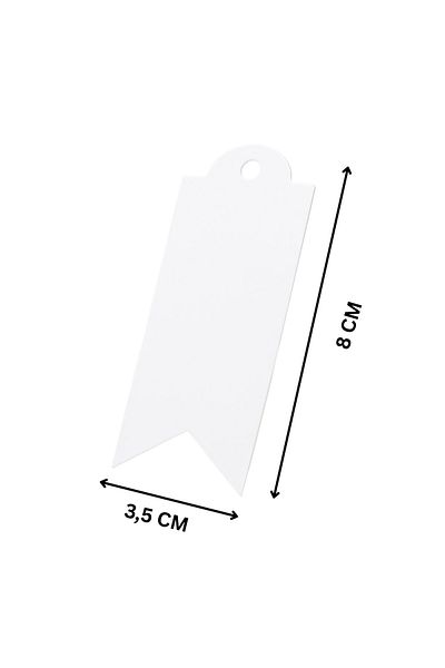 roco paper Flama Perforated Price Tag - Gift, Package and Bag Hanging Tag (Without String) - 100 Pieces, White