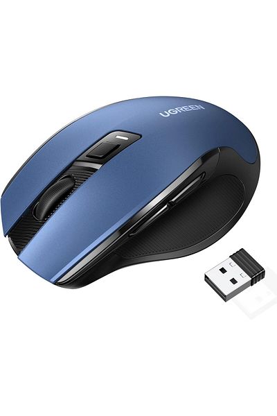 Ugreen ماوس لاسلكي مريح 2.4 جيجاهرتز USB بدون ضوضاء، ماوس محمول لأجهزة الكمبيوتر المحمولة واللوحية، 5 نقاط لكل بوصة