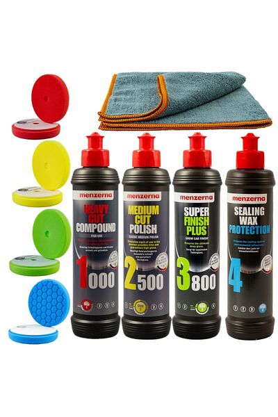 Menzerna Set menzerna 4 pasi pasta si bureti de polishat+ laveta Menzerna, SW-11367
