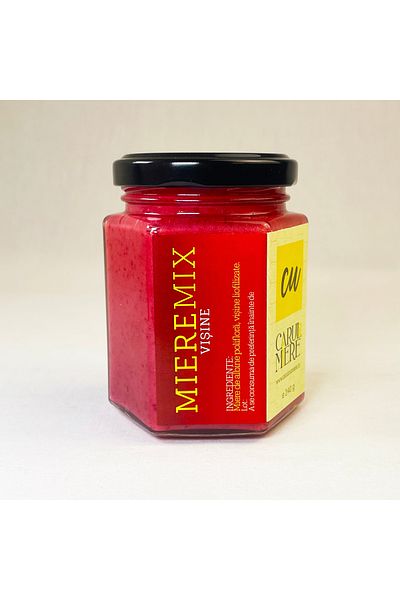 CARUL CU MIERE Honey with Cherries, Bee Honey with Cherries, 240g, MiereMix, Carul cu Miere