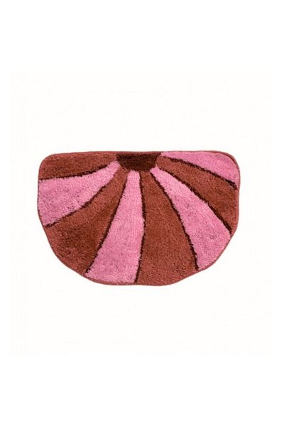OEM Covoraș textil pentru baie, roz cu maro, 60x40 cm