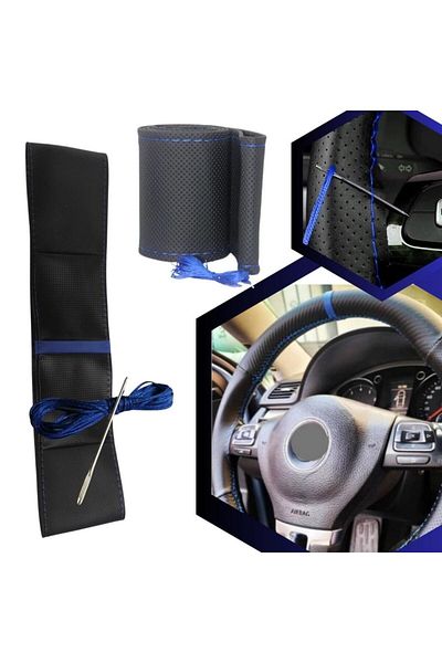 ZETOTO Universal Suitable for Any Vehicle Gear Shift Gaiter Steering Wheel Cover Seat Belt Pad Set Neck Pillow Set