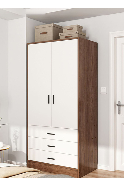 sharpdo خزائن غرفة نوم صغيرة، بابين و3 أدراج، خزائن بمساحات تخزين متنوعة 80*4...