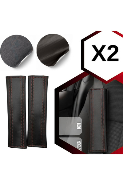 ZETOTO Universal Gear Gaiter Steering Wheel Cover Seat Belt Pad Set Neck Pillow Set Red