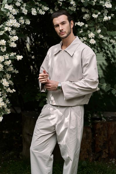 MAİ COLLECTİON Ανδρικό μπουφάν Sergio Belt Detail Grey
