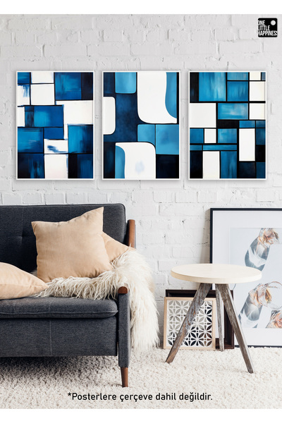 One Little Happiness Σετ αφίσας ΜΠΛΕ, Σετ αφίσας τοίχου αισθητικής, αφίσα χωρ...