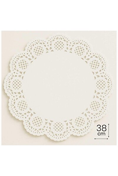 Dolphin Dantel Görünümlü Kağıt Tabak Altlığı - 38 Cm. - Beyaz Dantel Kağıt - ...