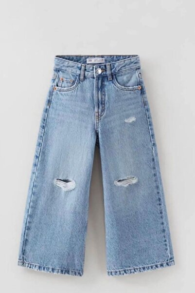 lumo bella kids Дънки с разкъсани детайли и широки крачоли за момичета (6-14 години)