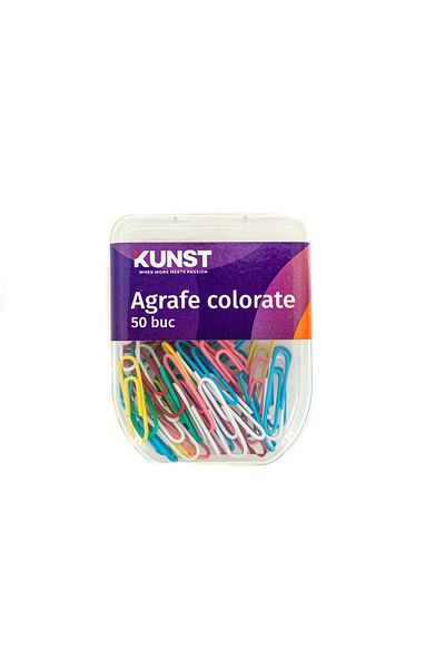 Kunst Metal paperclip set, KUNST, 28 mm, colored, 50 pcs