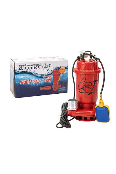 COBI SMART® Submersible water pump with float WQD10, 1.1 KW, 1.5 HP, 2850 rpm, 250 l/min, dirty water, 10 m