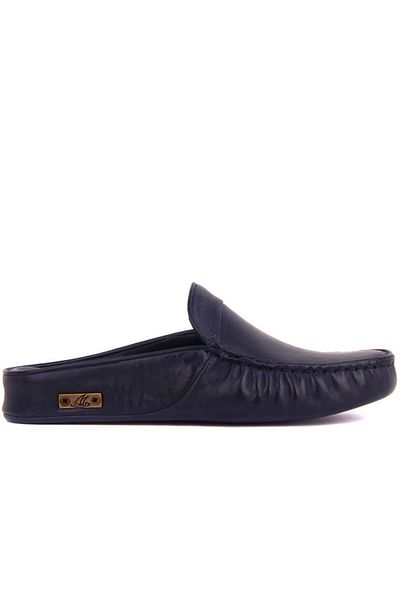 Serhat Özköroğlu Lfr-547X Leather Slippers Navy Blue