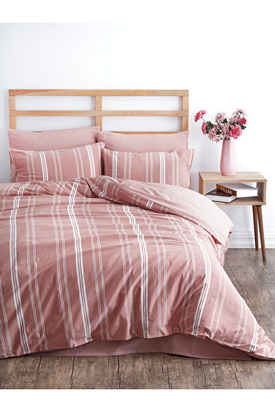 HOME MOD STORE طقم غطاء لحاف مفرد منسوج طبيعي مع غطاء وسادتين