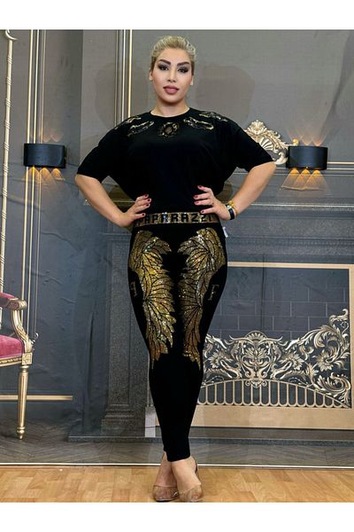 Yeşilmoda Evening Dress Blouse Three Thread Cotton High Quality Stone and Tulle Embroidered Bat Sleeve Black