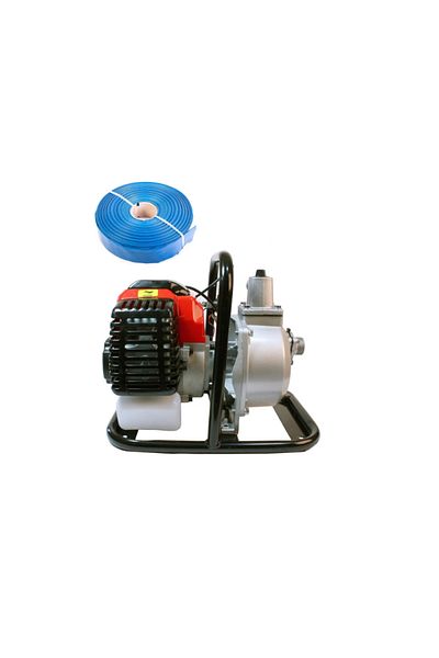 COBI SMART® Water pump package 1 inch, 2 stroke, 8 m³/h, 2 HP, includes 2 inch PVC fire hose 50 m