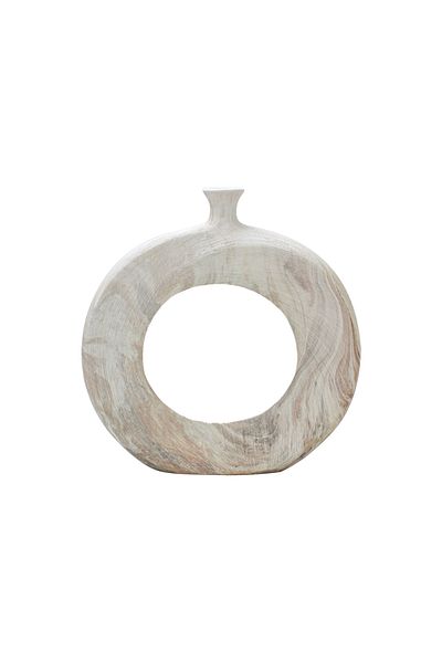 sharpdo 29.5 Cm Brushed Wood Grain Simple Home Furnishings Living Room Flower Arrangement Ceramic Vase