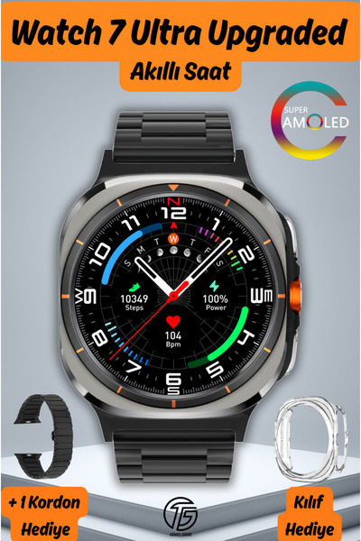 GÜMÜŞTEKNO Watch 7 Ultra Akıllı Saat AMOLED Ekran Bluetooth Arama Bildirimler...
