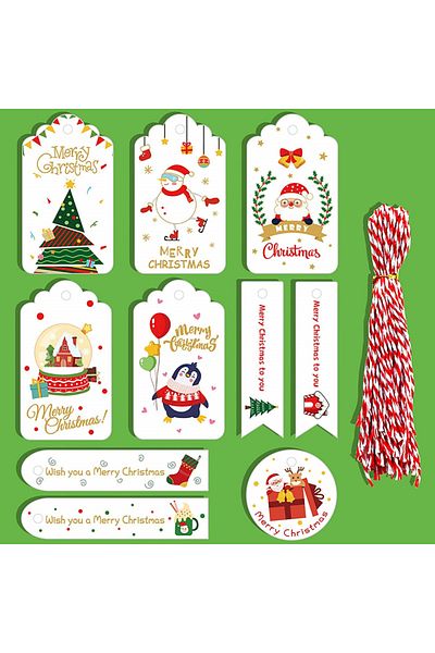 Blazor Set of 50 BLAZOR string labels, paper/cotton, multicolor
