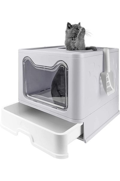 VINNYSEN Cat Litter Box, Kitty Potty, Top Entry Type Anti-Splashing Kitty Litter Box with Cat Litter Scoop