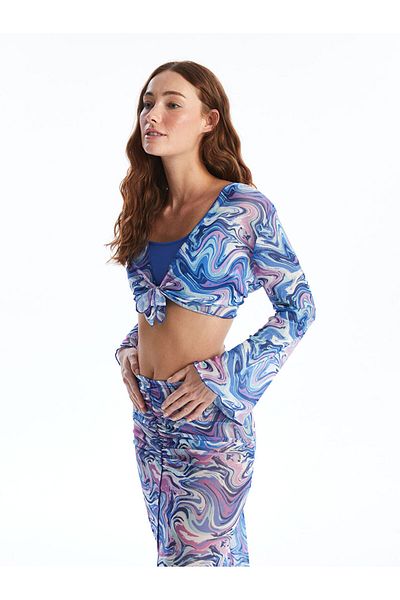 LC Waikiki Lcw Shawl Collar Pattern Long Sleeve Women's Kimono Fast Fashion