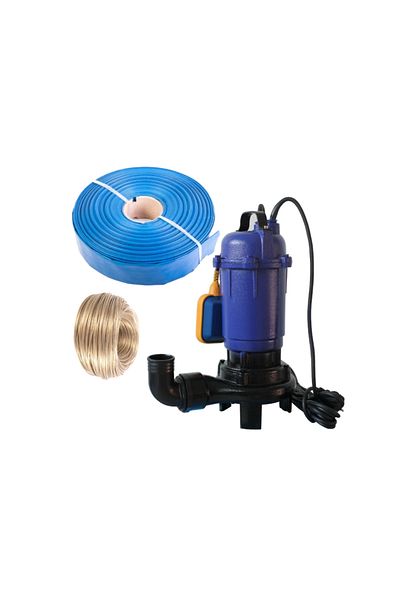 COBI SMART® WQCD dirty water pump package, 2.6 kW, 2", chopper blade, float, 2" inch fire hose, 50 m