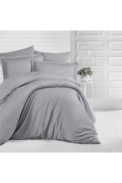 Five Store Damask bed sheet, density 130 g/m2, Grey, 140/220cm