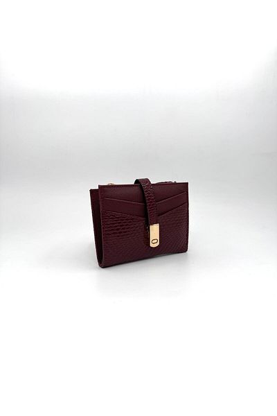 UCCELLO Women's Card Holder Wallet - Stylish Wallet with Zipper, Magnet Buckle, Multi-Compartment Leather Look