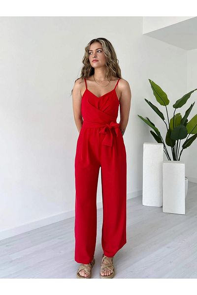 Dks Life Ayrobin Jumpsuit with Adjustable Straps and Cross Tie at the Waist