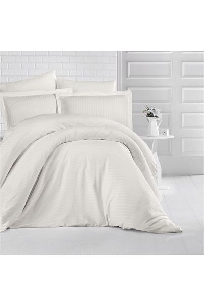 Five Store Cearsaf de pat din damasc, densitate 130 g/mp, Crem, 140/220cm