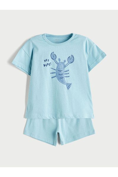 LC Waikiki Lcw Crew Neck Baby Boy T-Shirt and Shorts Pack of 2