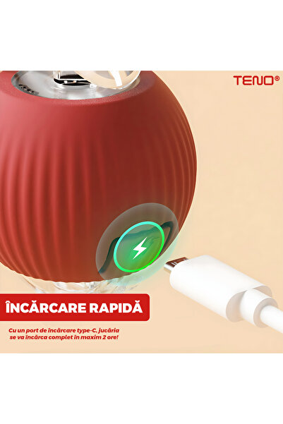 Teno Teno® Smart Interactive Cat Toy, indoor, with LED lights, stimulates animals, red