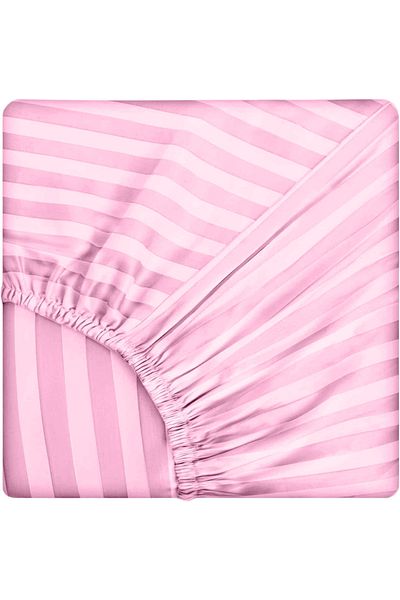 Five Store Damask fitted sheet, density 130 g/m2, Pink, 90/200cm