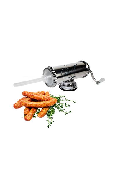 COBI SMART® Sausage filling machine, horizontal stainless steel, 2.5 kg, 5 funnels included, suction cup attachment