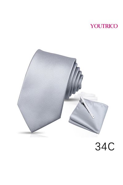 Youtrico Tie-7.5CM and Handkerchief 3PCS Handmade Formal Hanky Suit